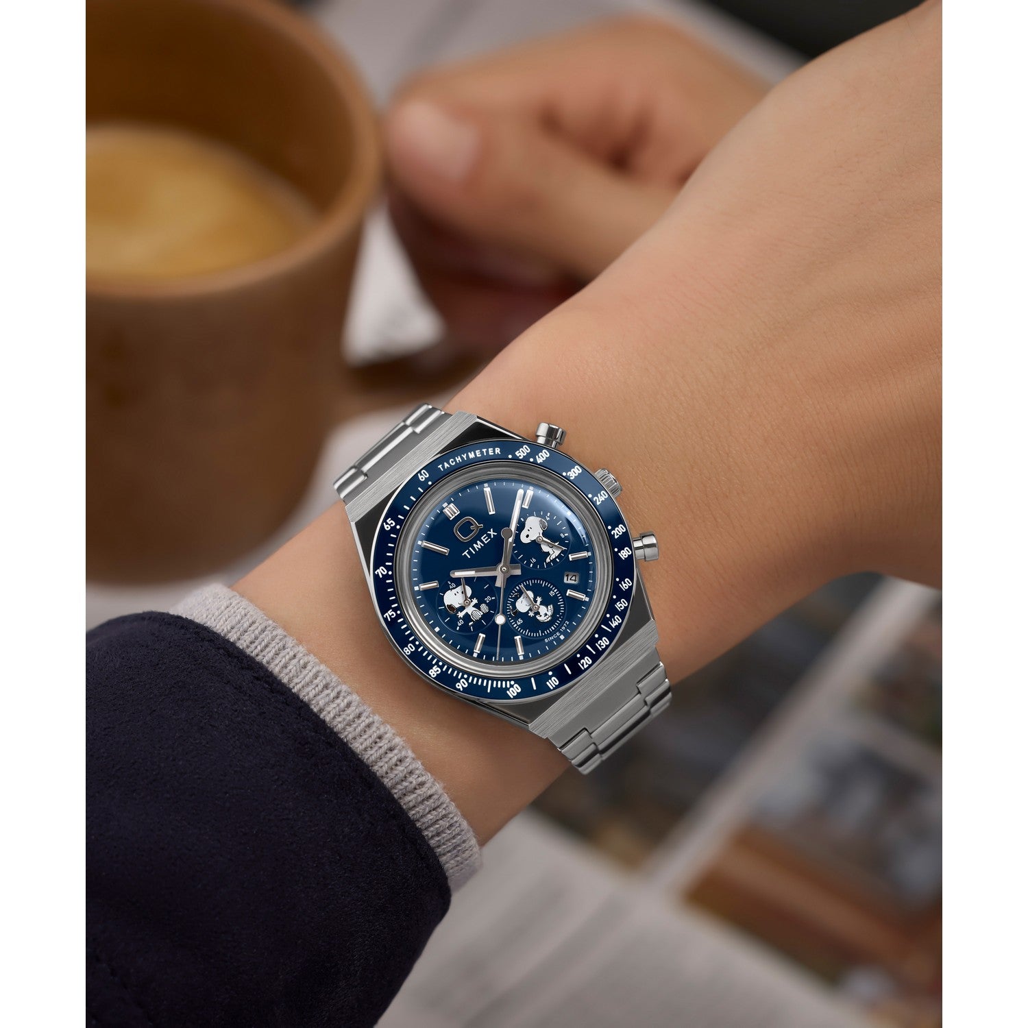 Timex Mens Peanuts Stainless Steel Blue Dial Watch TW2Y45300