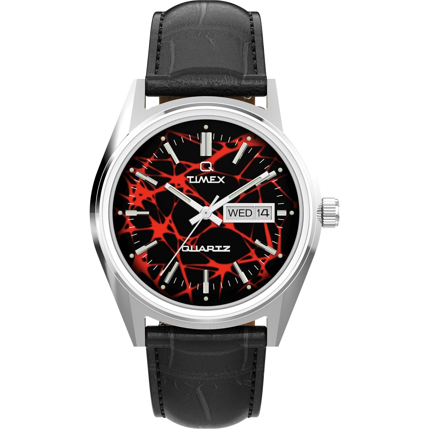 Timex Mens Q Timex Stainless Steel Red Dial Watch TW2Y55700