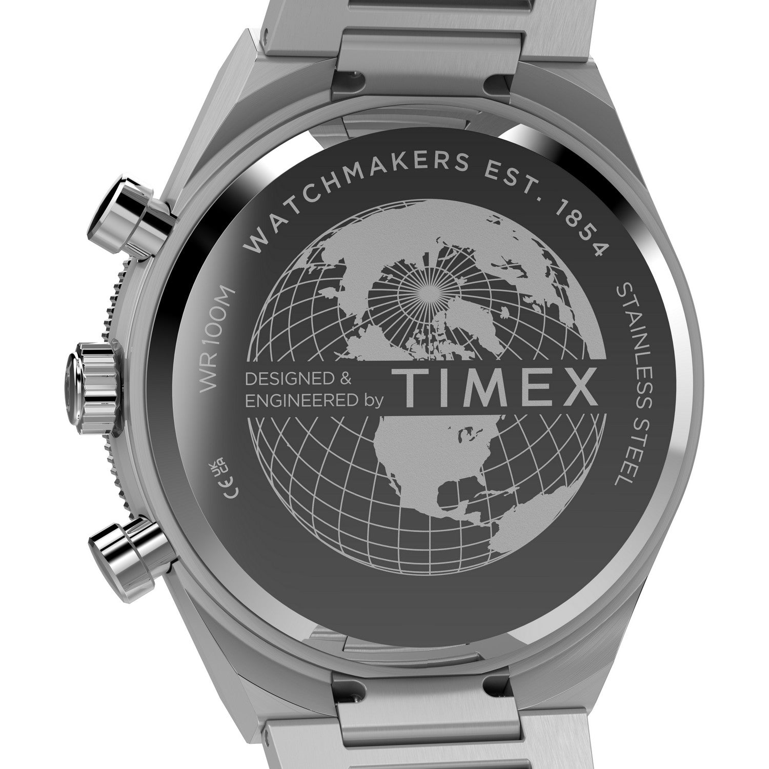 Timex Mens Q Timex Stainless Steel Black Dial Watch TW2Y55800