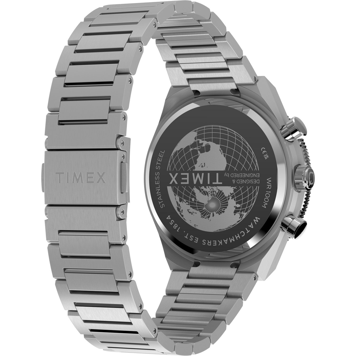 Timex Mens Q Timex Stainless Steel Blue Dial Watch TW2Y55900