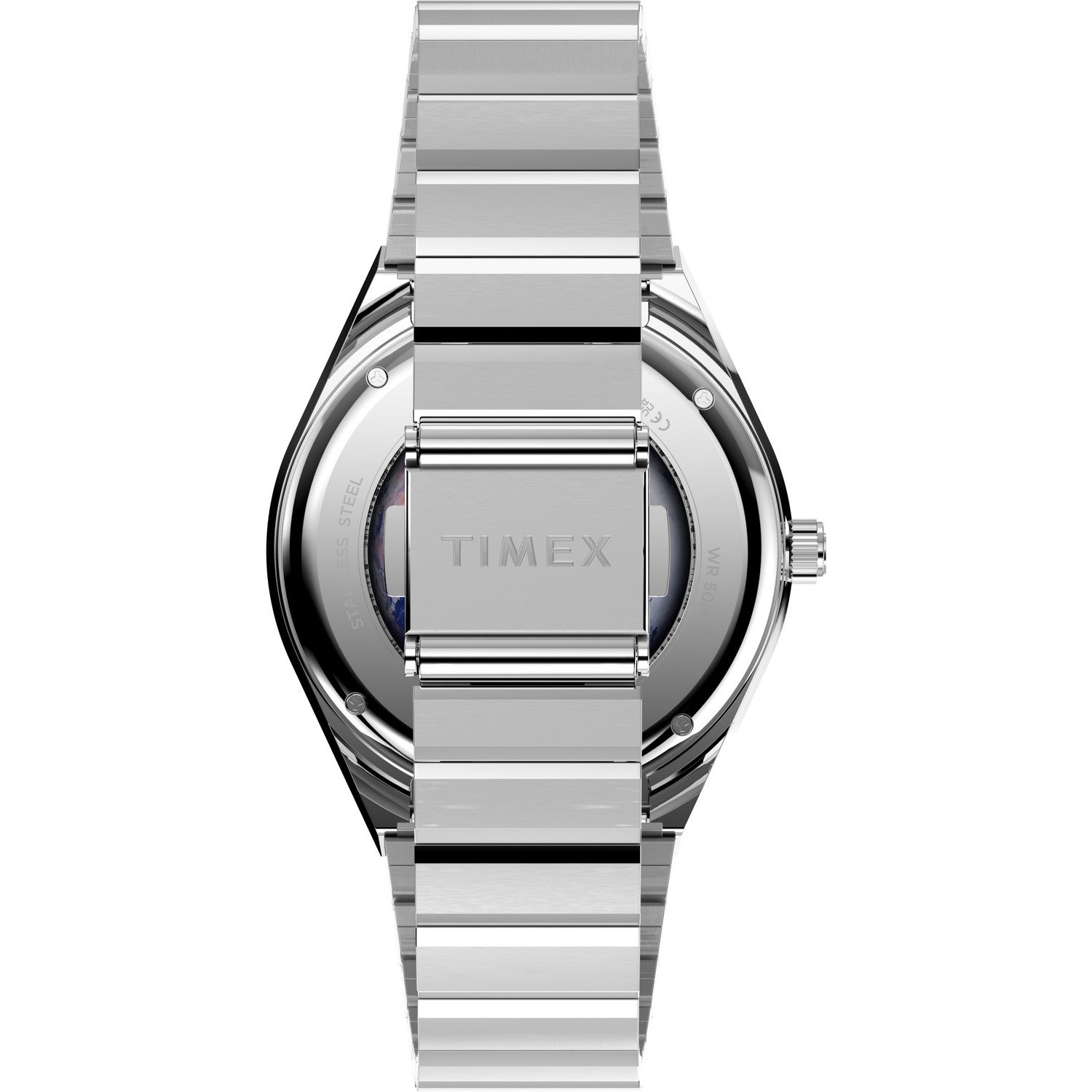 Timex Mens Q Timex Stainless Steel Black Dial Watch TW2Y56700