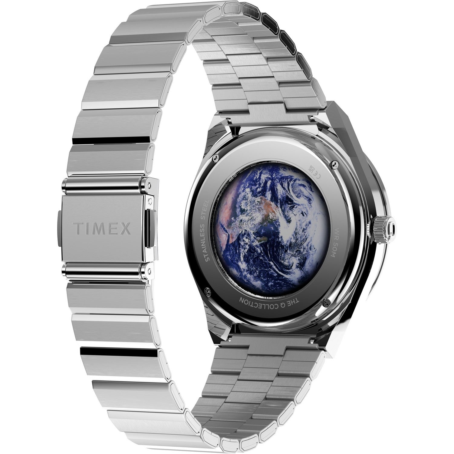 Timex Mens Q Timex Stainless Steel Black Dial Watch TW2Y56700