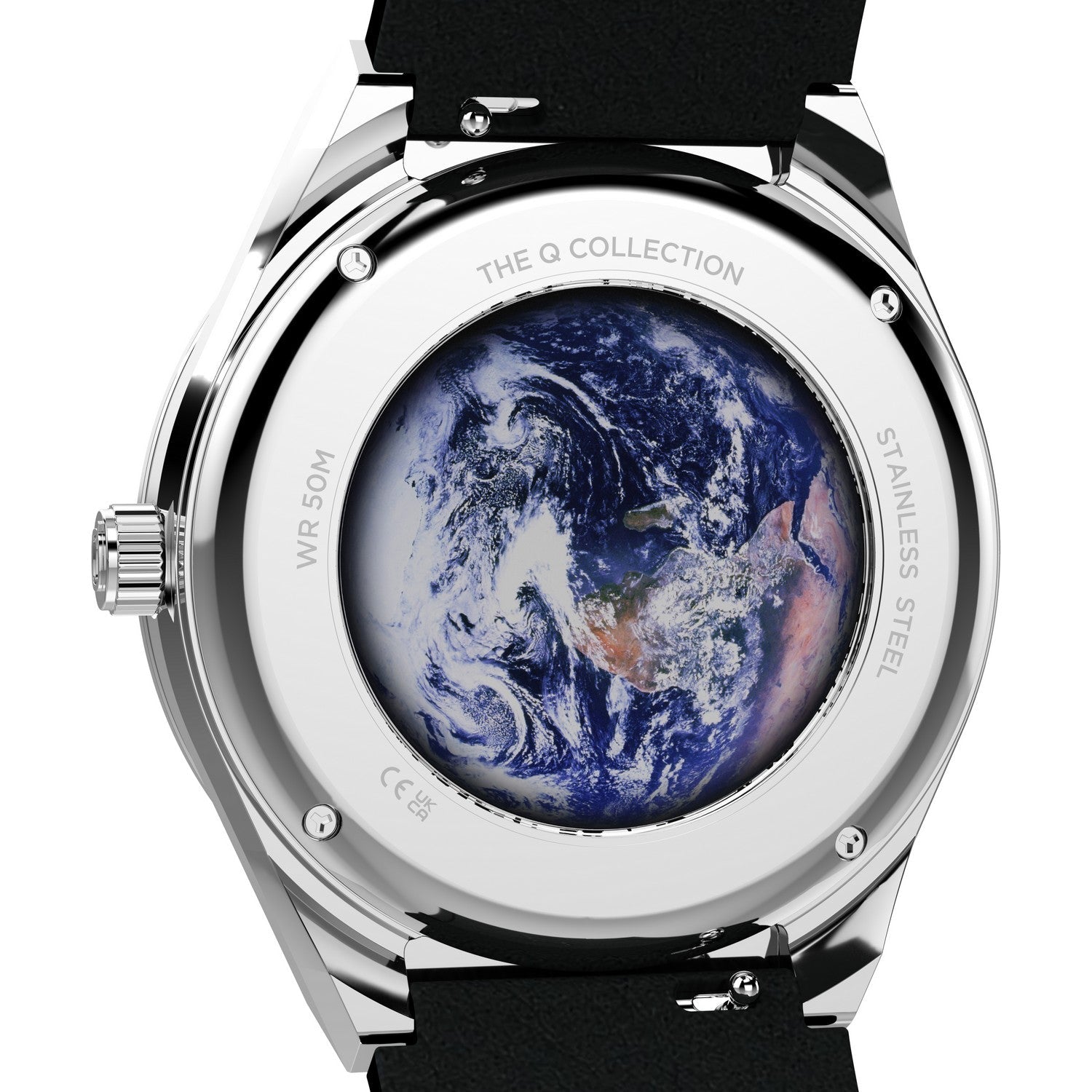 Timex Mens Q Timex Stainless Steel Black Dial Watch TW2Y56800