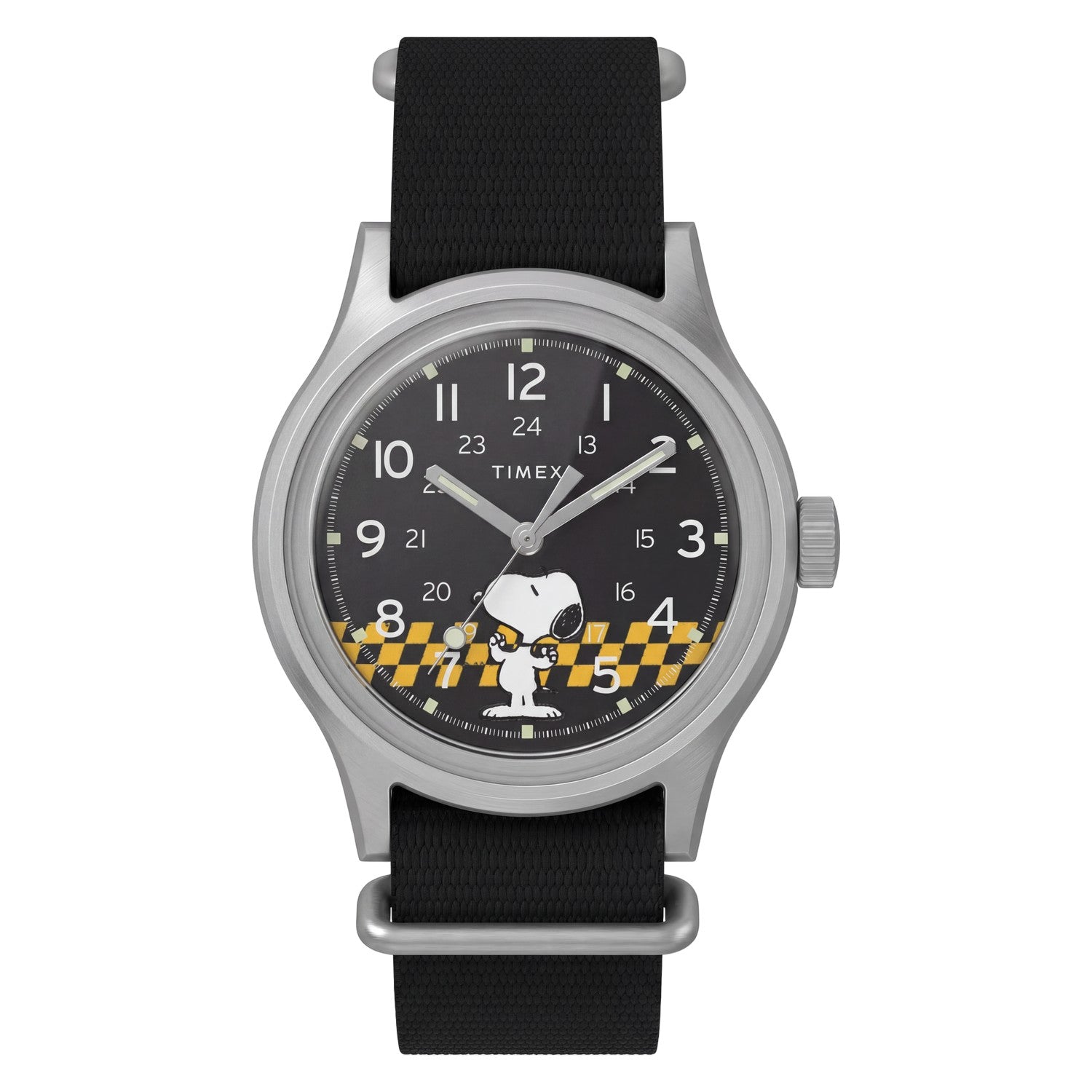 Timex Watches Mens Peanuts® x Timex MK1® 36mm Fabric Strap Watch TW2Y85400