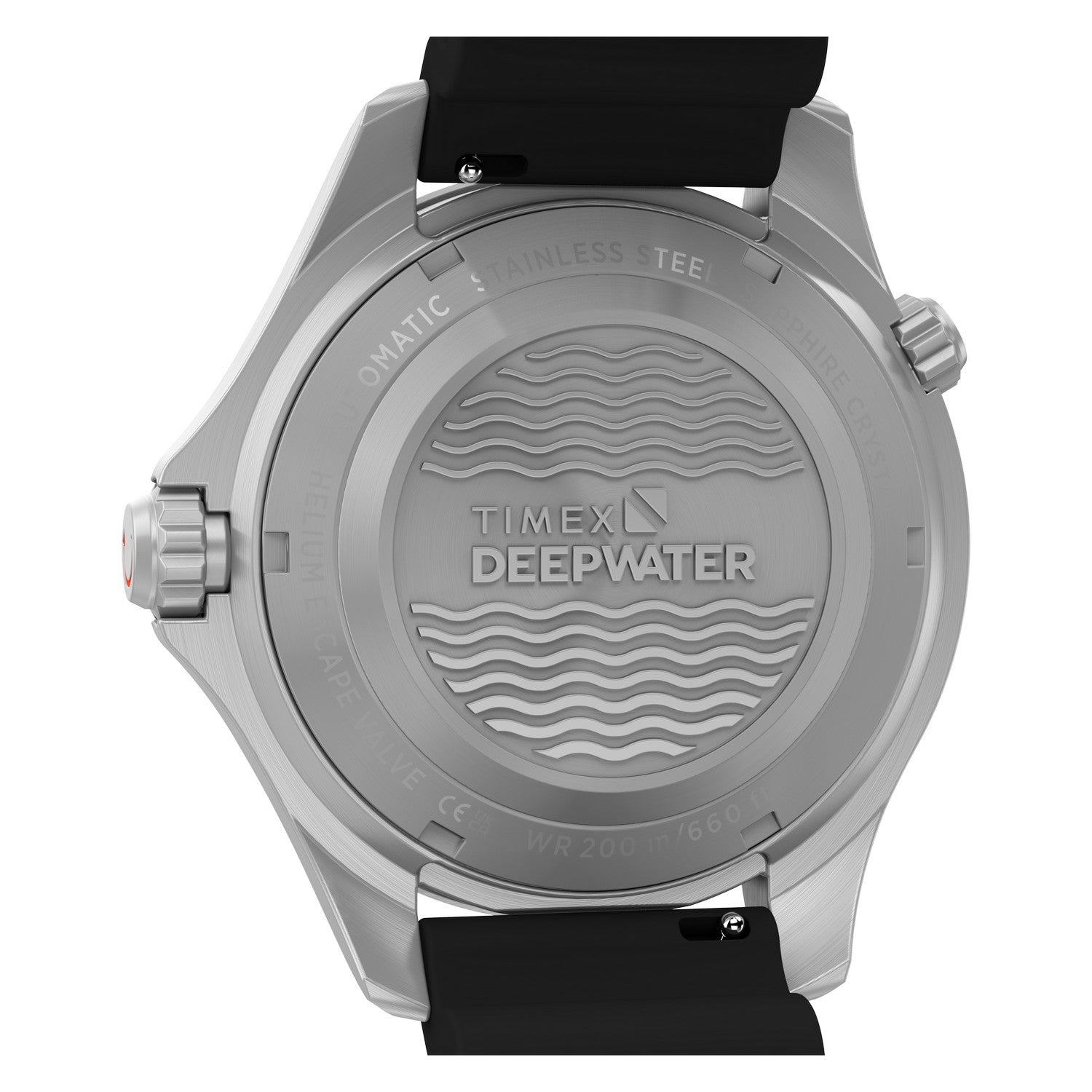 Timex Watches Mens Deepwater Meridian 200 HEV Automatic 44mm HNBR Synthetic Rubber Strap Watch TW3A01700