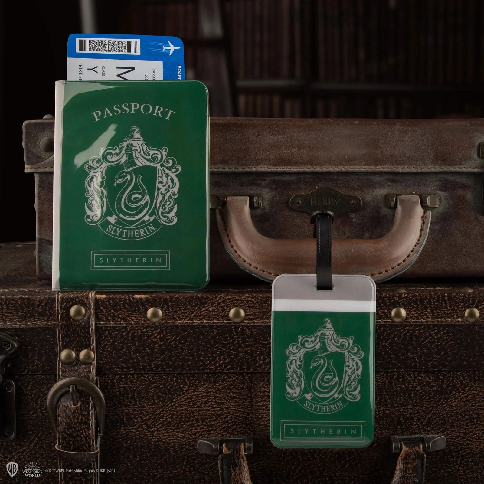 Harry Potter Tag + Passport Cover Set - Slytherin CR2512