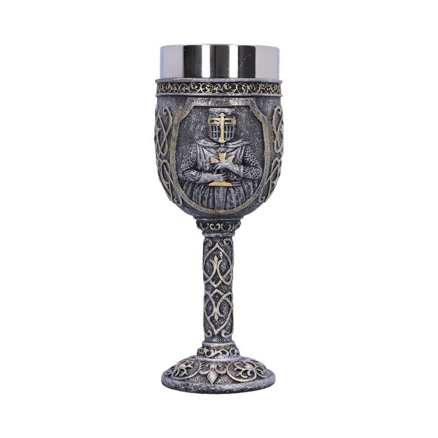 Armoured Medival Knight Soldier Goblet 19cm U3878K8