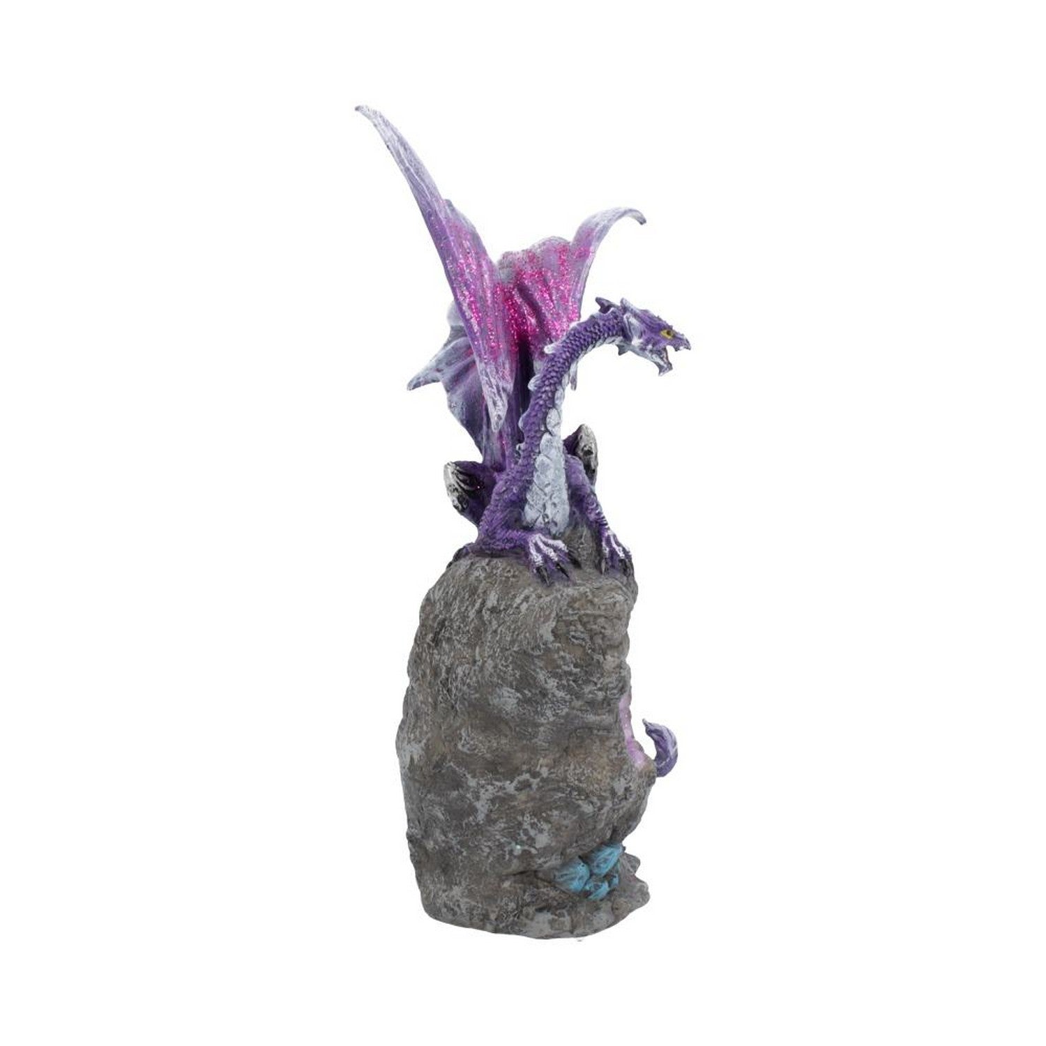 Amethyst Custodian Fantasy Purple Dragon Sitting On A Geode 22cm U4498N9