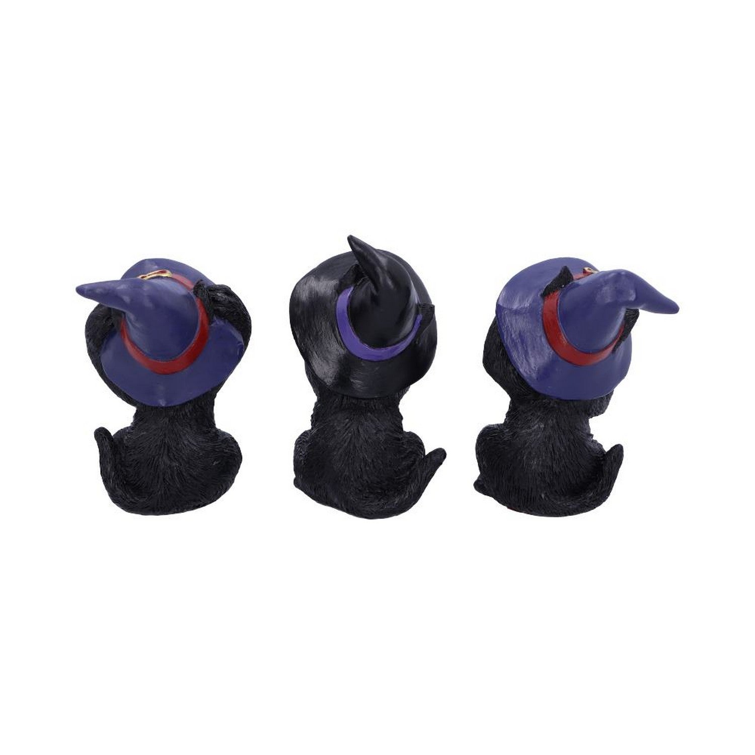 Three Wise Familiars See No Hear No Speak No Evil Black Cats Figurine U5487T1