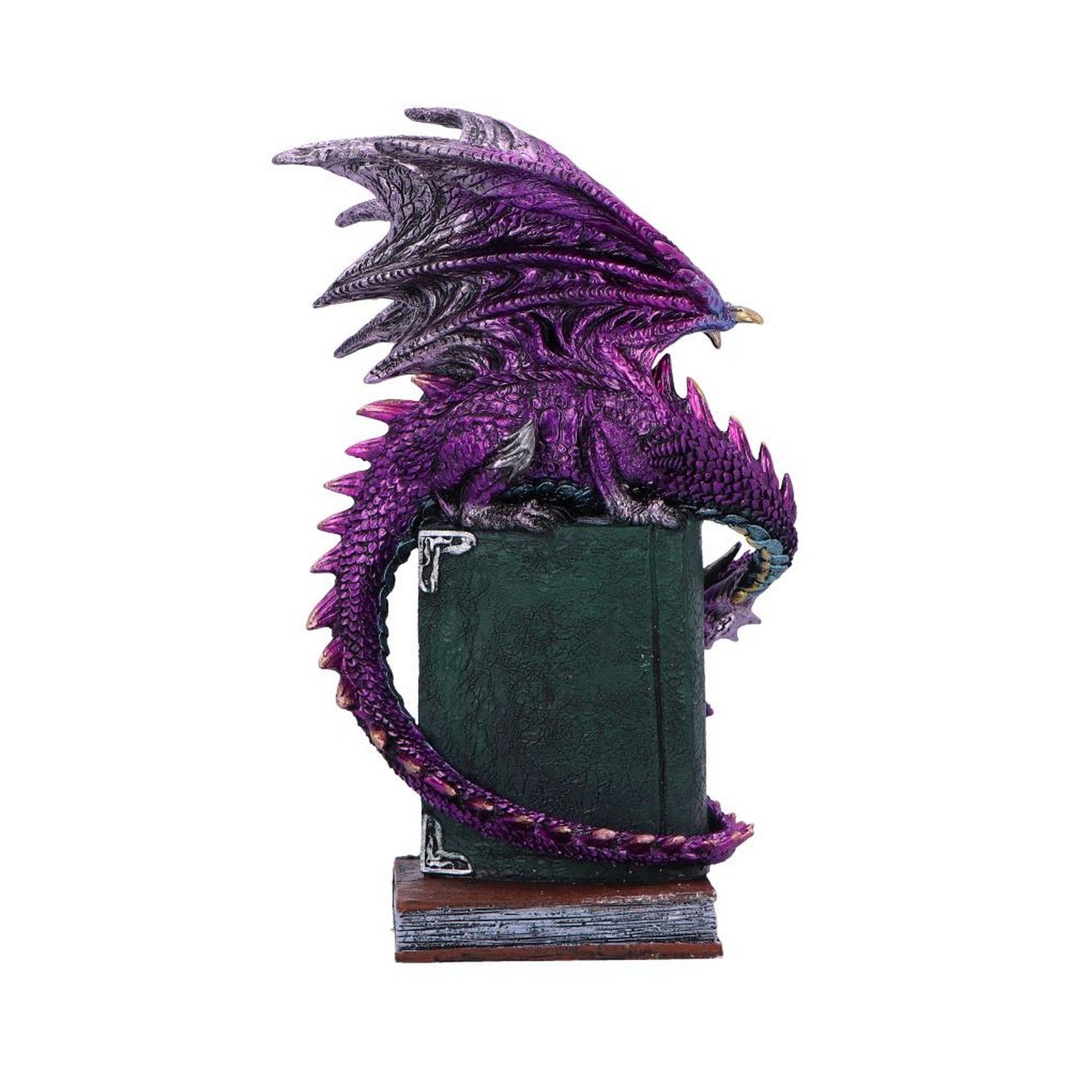 Dragon Fable Purple Dragon on Book Figurine 24cm U6702A24