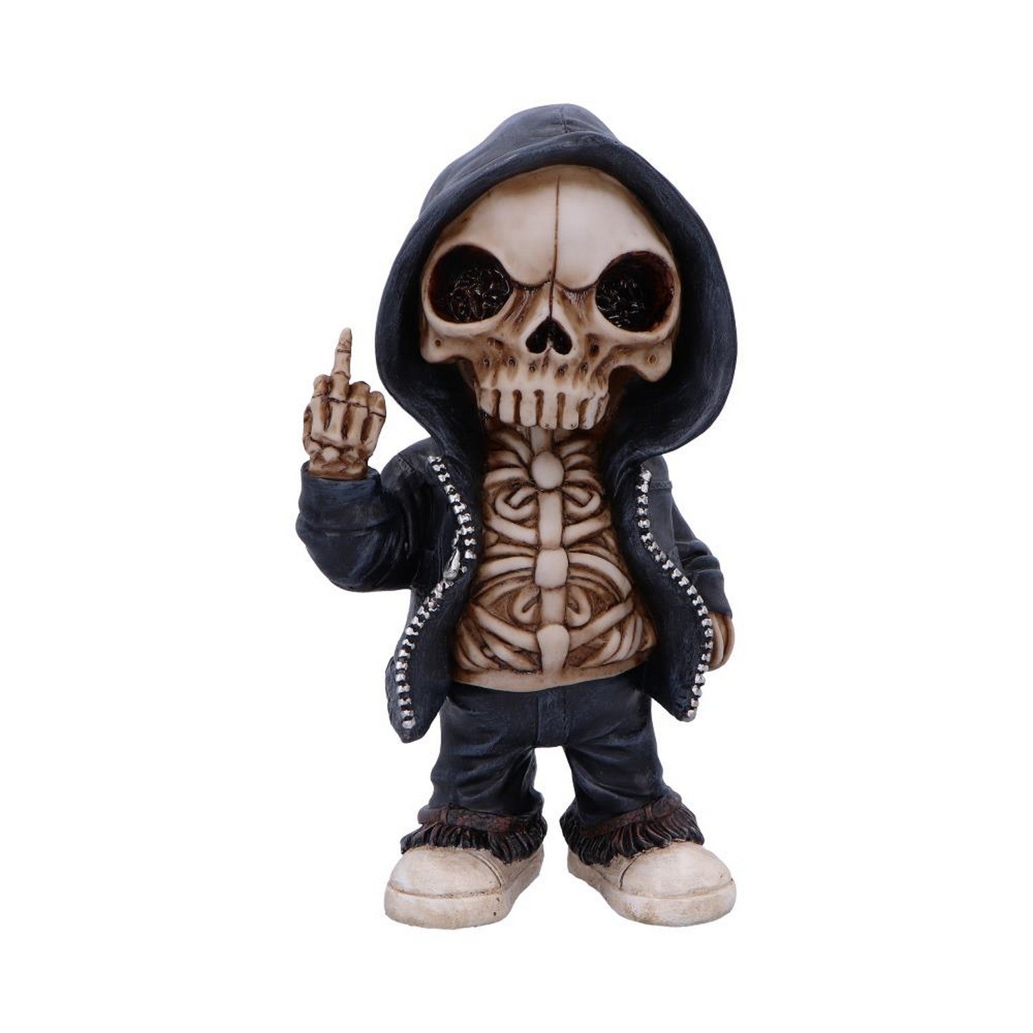 Flip the Bird A Bold and Rebellious Street Art Inspired Reaper Figurine U6993A25