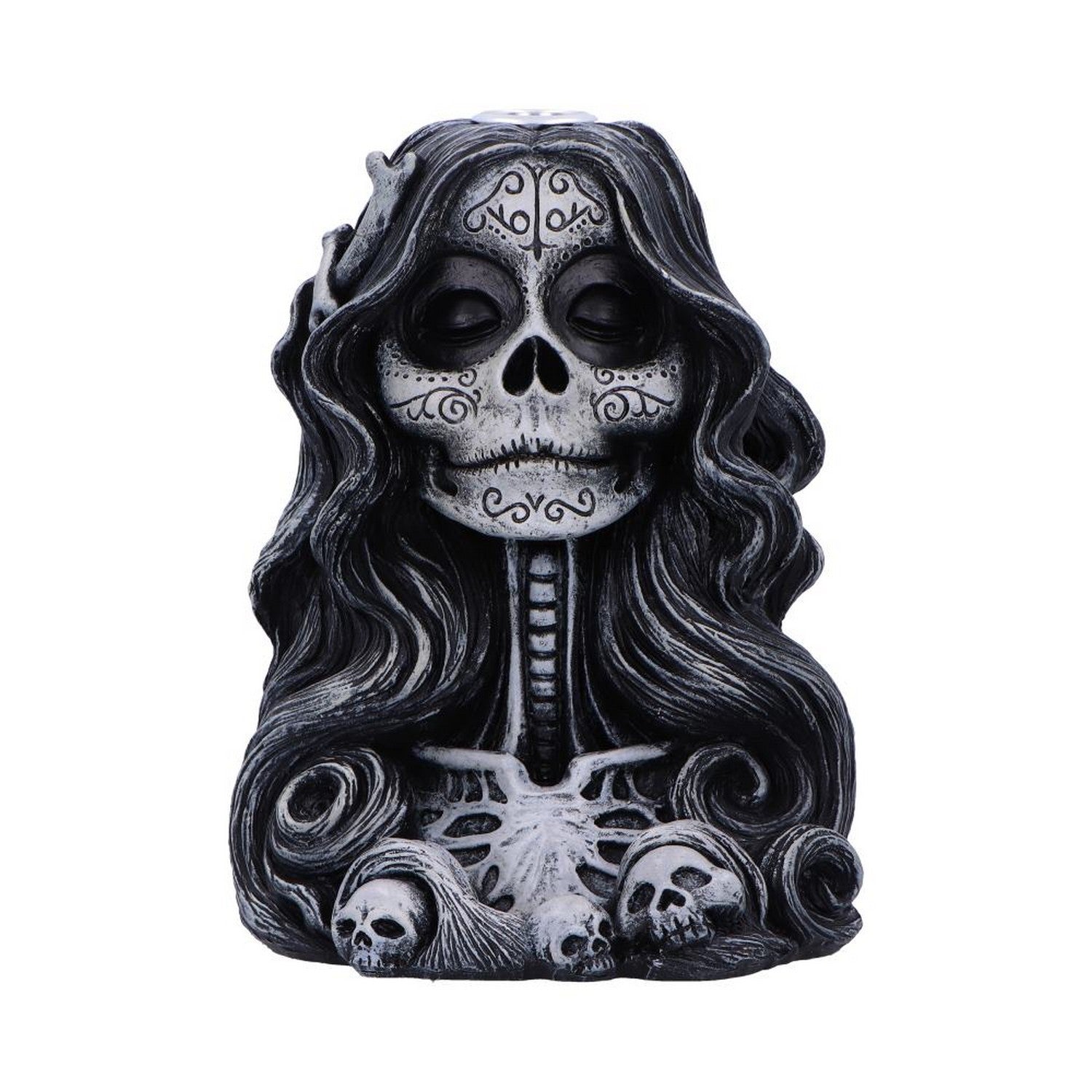 Calavera's Offering Gothic Day of the Dead Inspired Backflow Incense Burner U7008A25