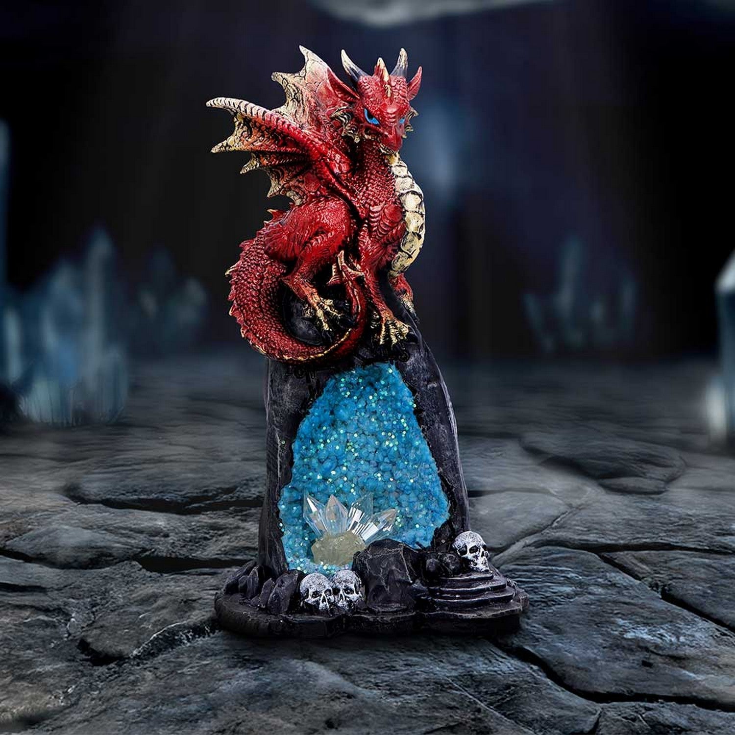 Crystal Cave Dweller Decorative Resin Dragon Figurine U7073B25