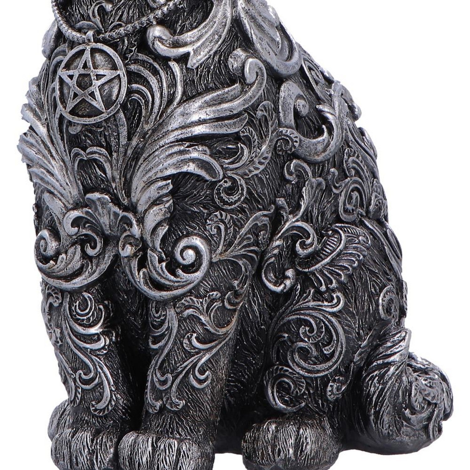 Hexbound Familiar Silver Cat Figurine 23cm U7570B26