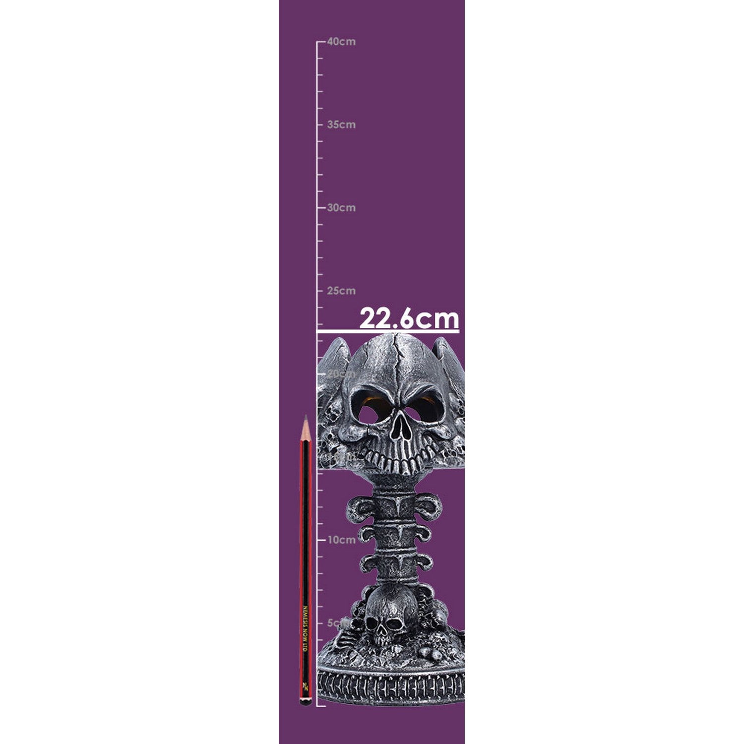 Gothic Skull Lamp Silver 22.6cm U7610B26