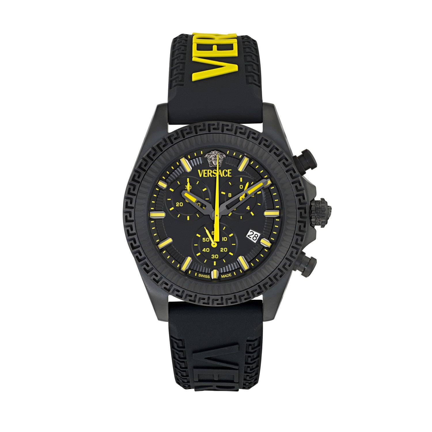 Versace Men’s Fornax Chronograph 43 mm Black Dial Sporty Quartz Watch VE0W00225
