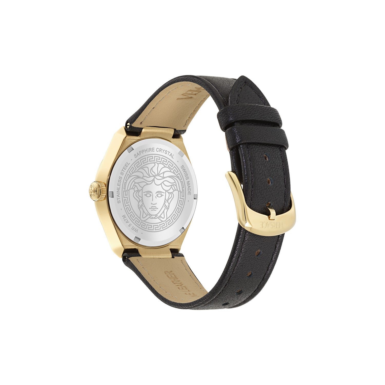 Versace Women’s V-Auria 35 mm Black Dial Strap Watch VE5E00126
