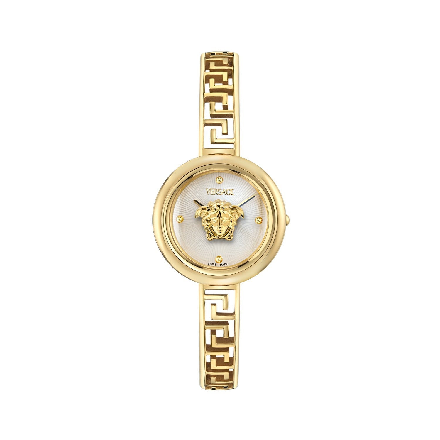 Versace Women’s Medusa Eclipse Silver White Guilloch Dial Bracelet Watch VE5F00226