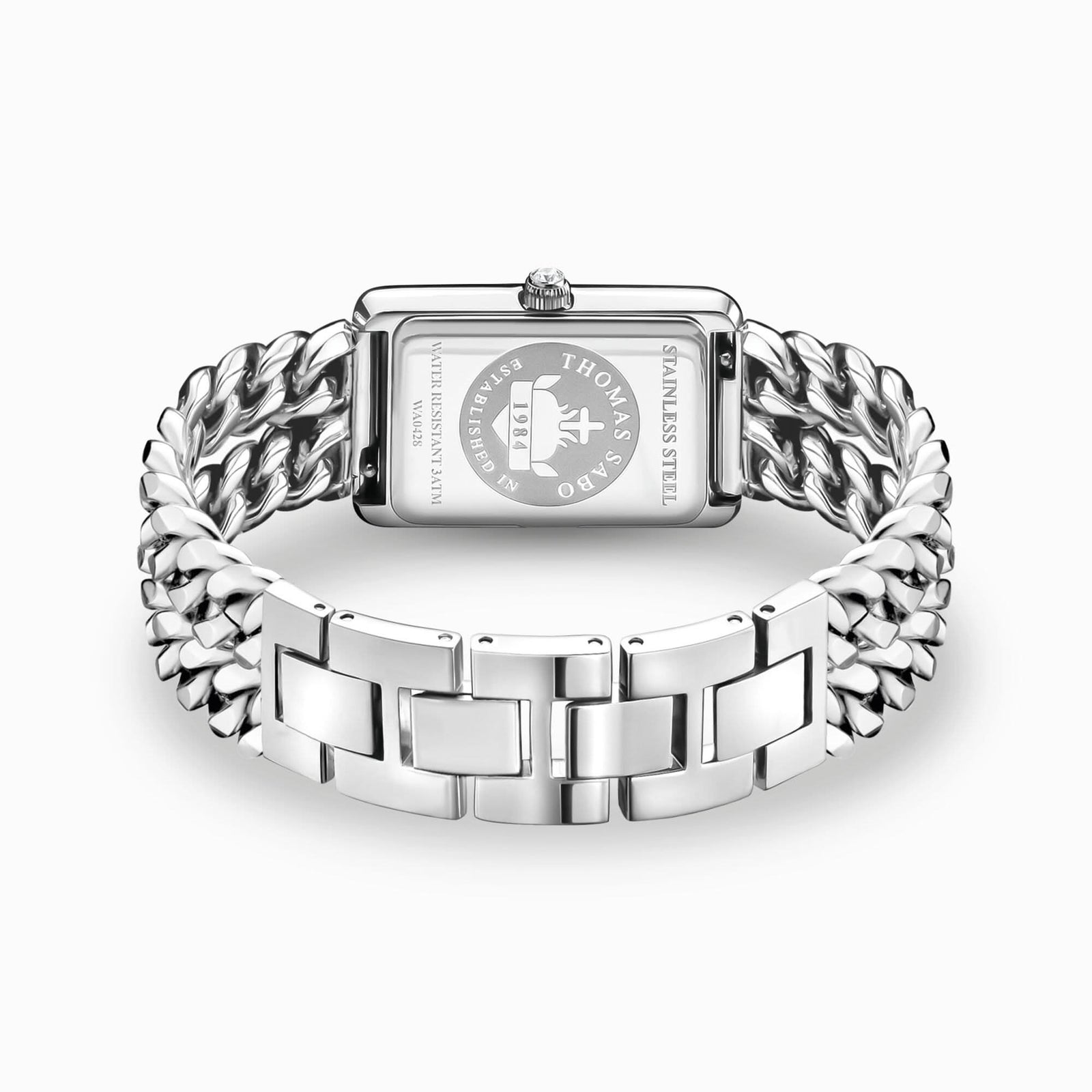 Silver-Coloured Rectangular Shaped Women's Watch WA0428-201-201