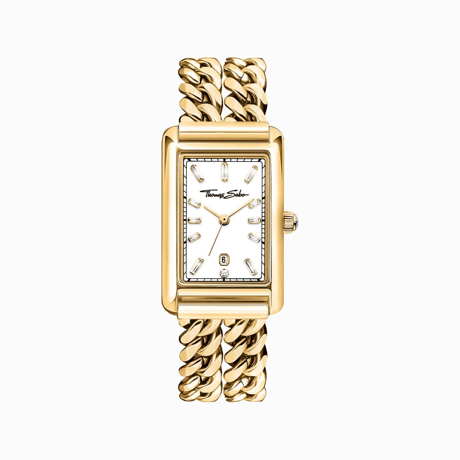 Gold-Coloured Rectangular Shaped Women's Watch WA0429-291-207