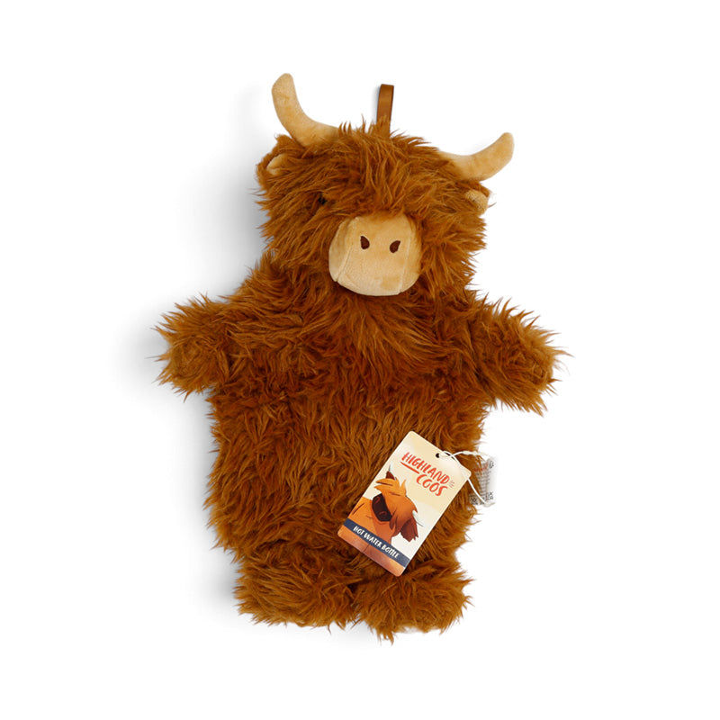 Highland Coo Cow Cream Nose 650ml Hot Water Bottle with Plush Cover WARM146
