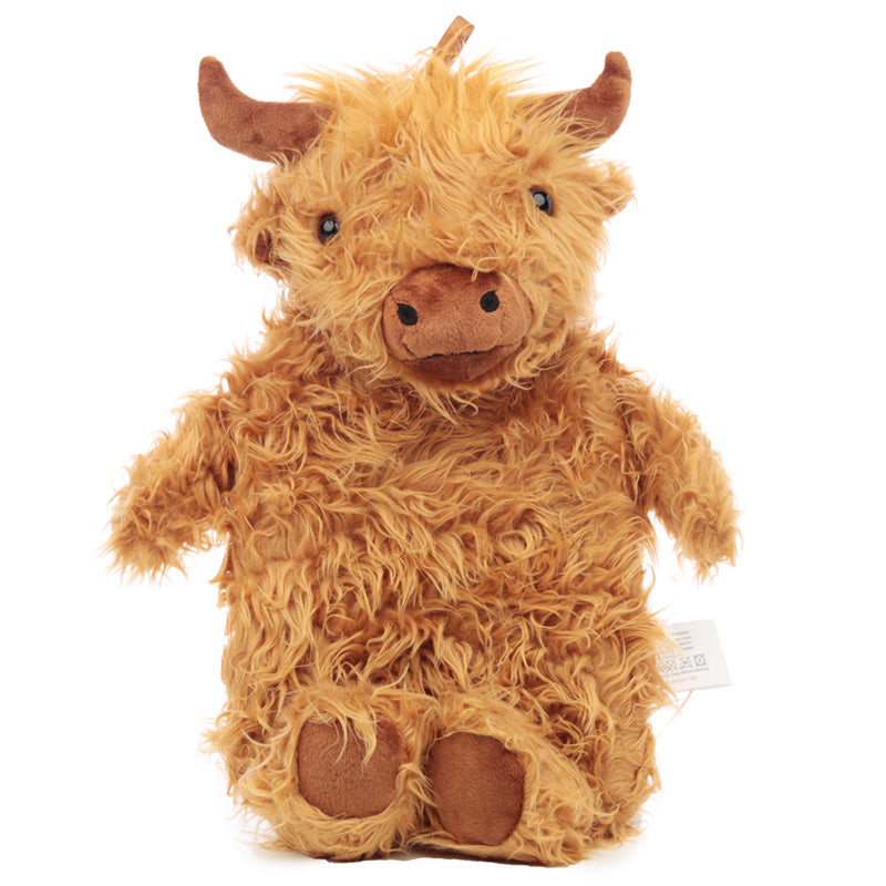 Highland Coo Cow Brown Nose 650ml Hot Water Bottle with Plush Cover WARM69