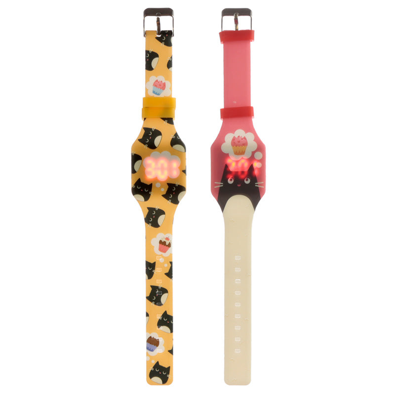 Feline Fine Black Cat Silicone Digital Watch WATC03