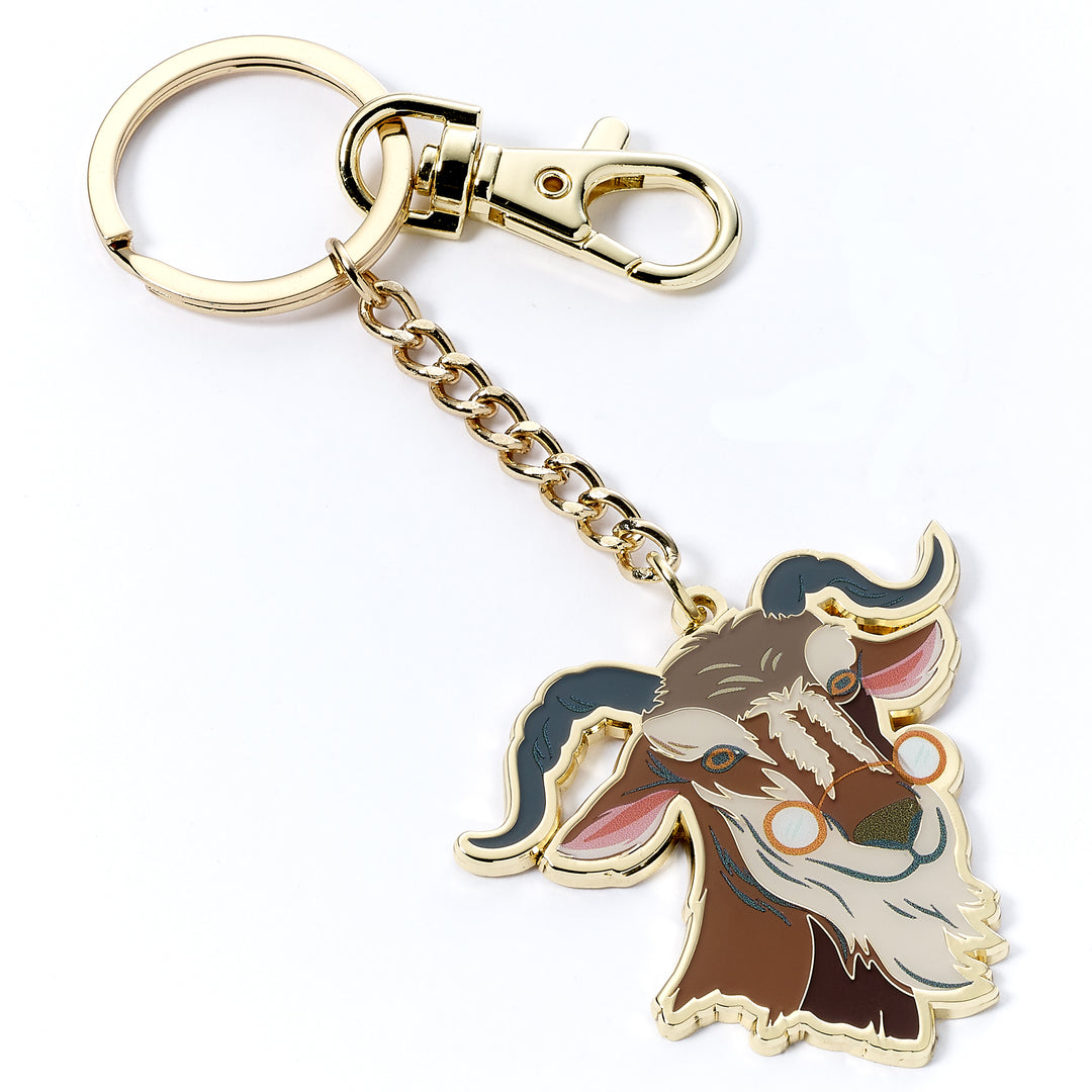 Keychain with a cartoon character on a white background