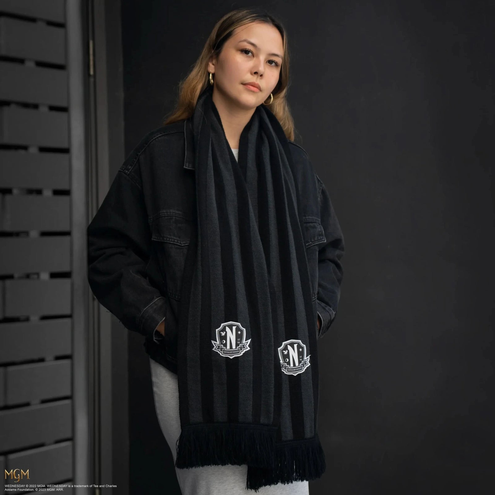 Wednesday Nevermore Academy Black Scarf CR1072