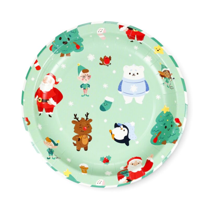 Jingle Bunch Christmas Set of 10 Paper Plates XPTAB04