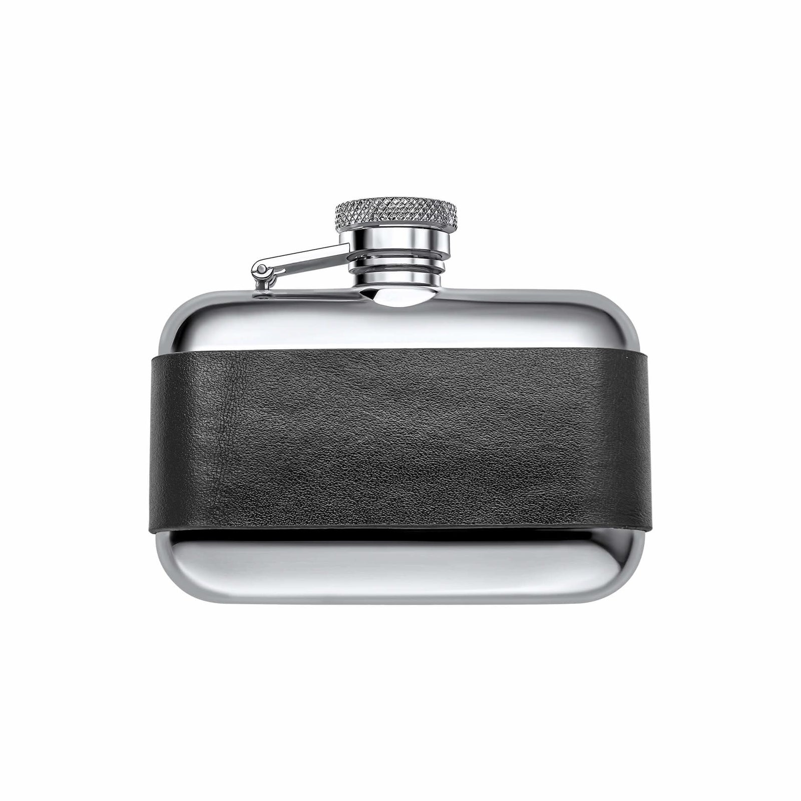 Stainless Steel 3oz Black Leather Hip Flask Y440