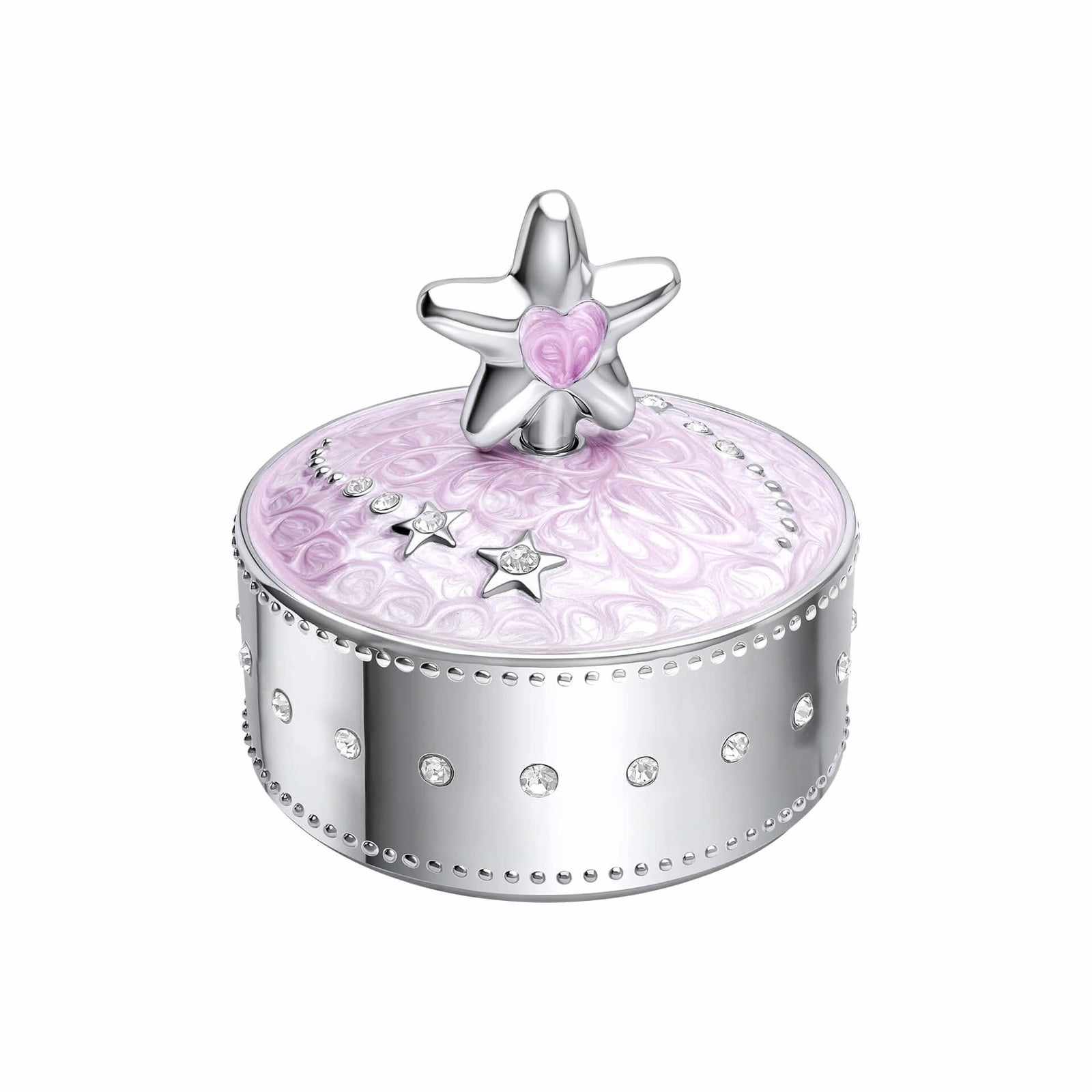 D for Diamond Pink Star Trinket Box Y444