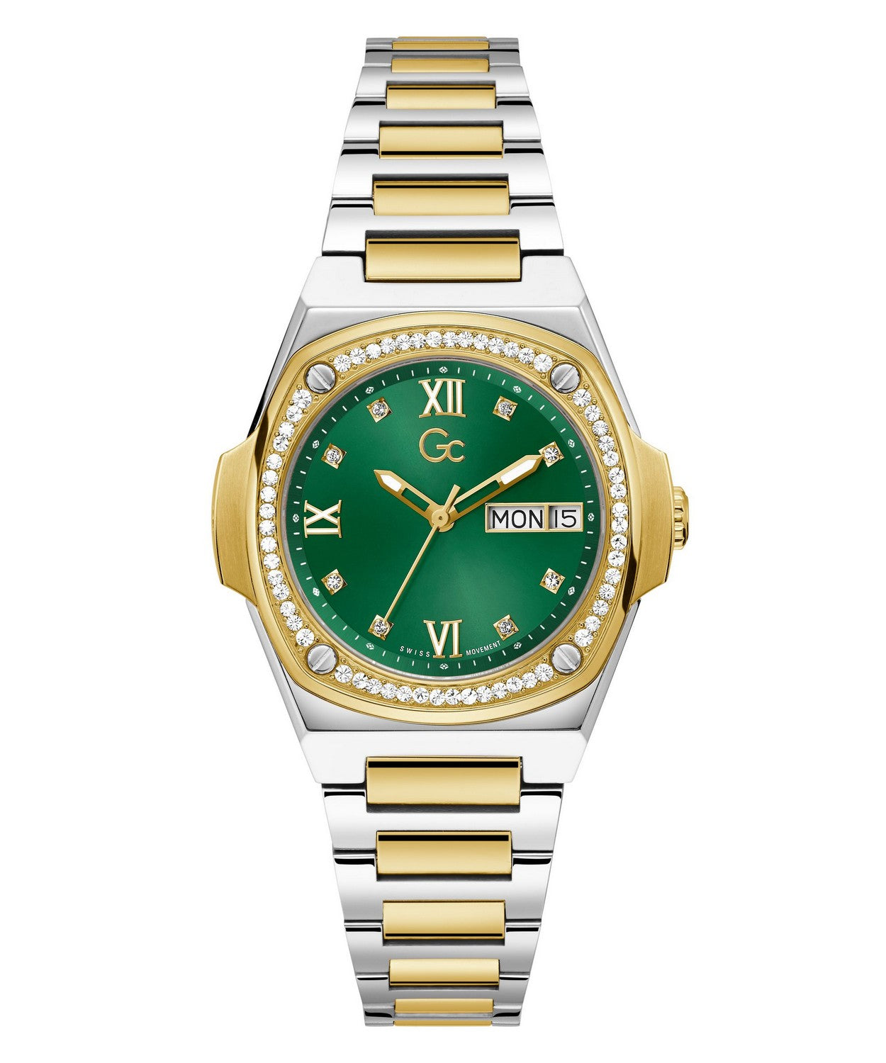 GC Sportchic Womens Silver & Yellow Gold Tone Watch Y98010L9MF