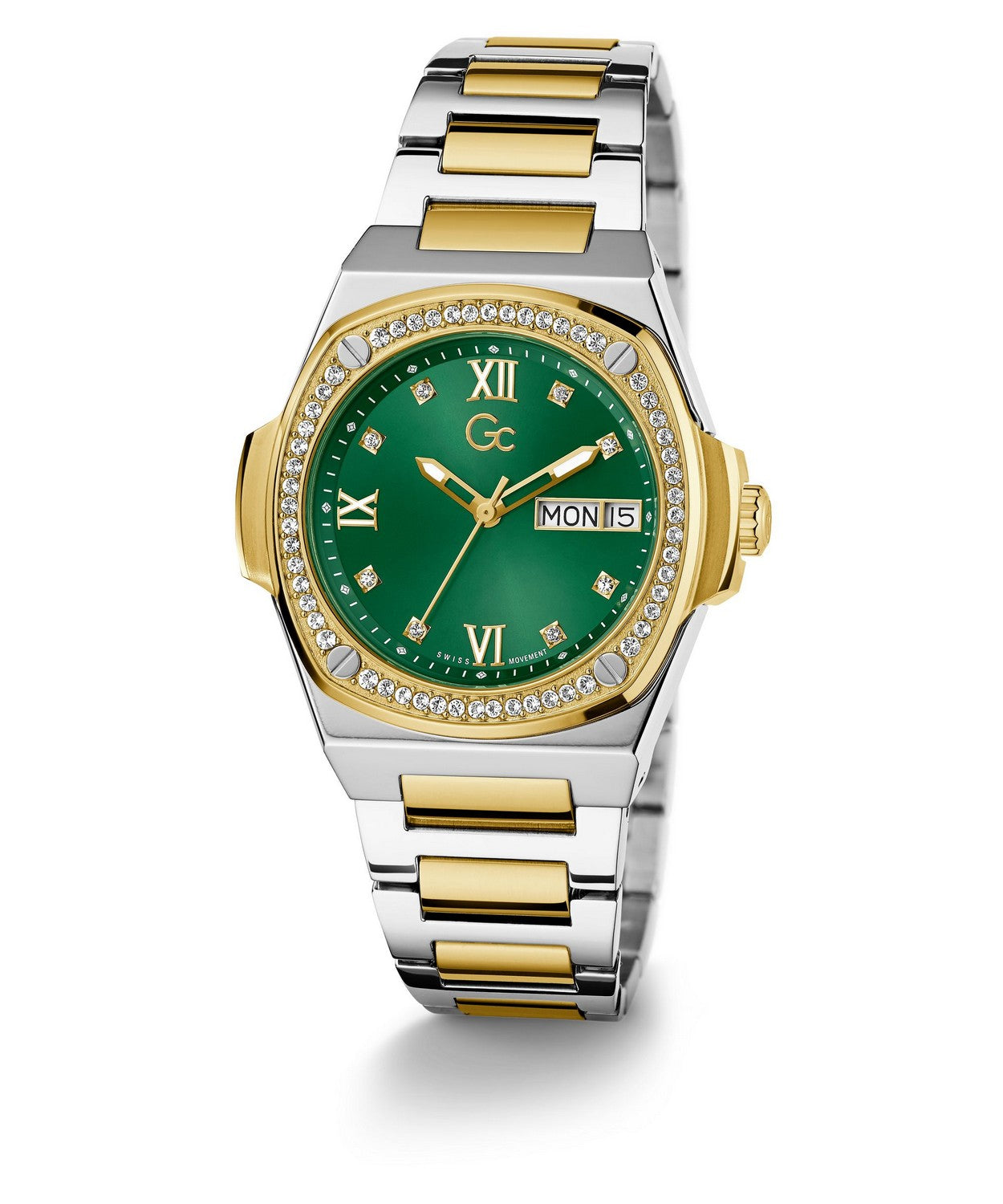 GC Sportchic Womens Silver & Yellow Gold Tone Watch Y98010L9MF