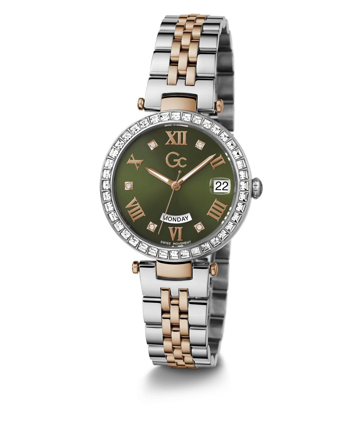 GC Dress Womens Silver & Rose Gold Tone Watch Z01010L9MF