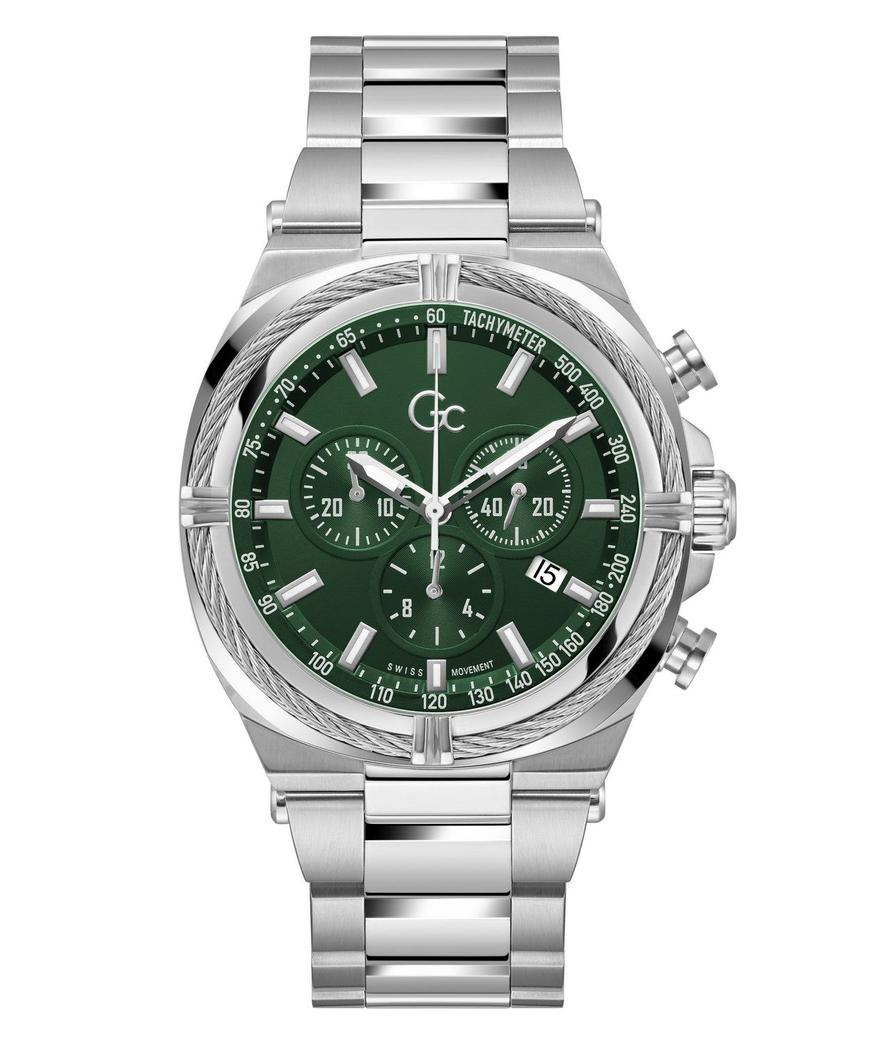 GC Sportchic Mens Silver Tone Watch Z32002G9MF