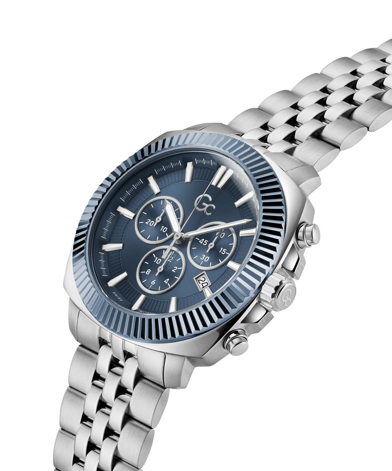 GC Dress Mens Silver & Blue Tone Watch Z46005G7MF