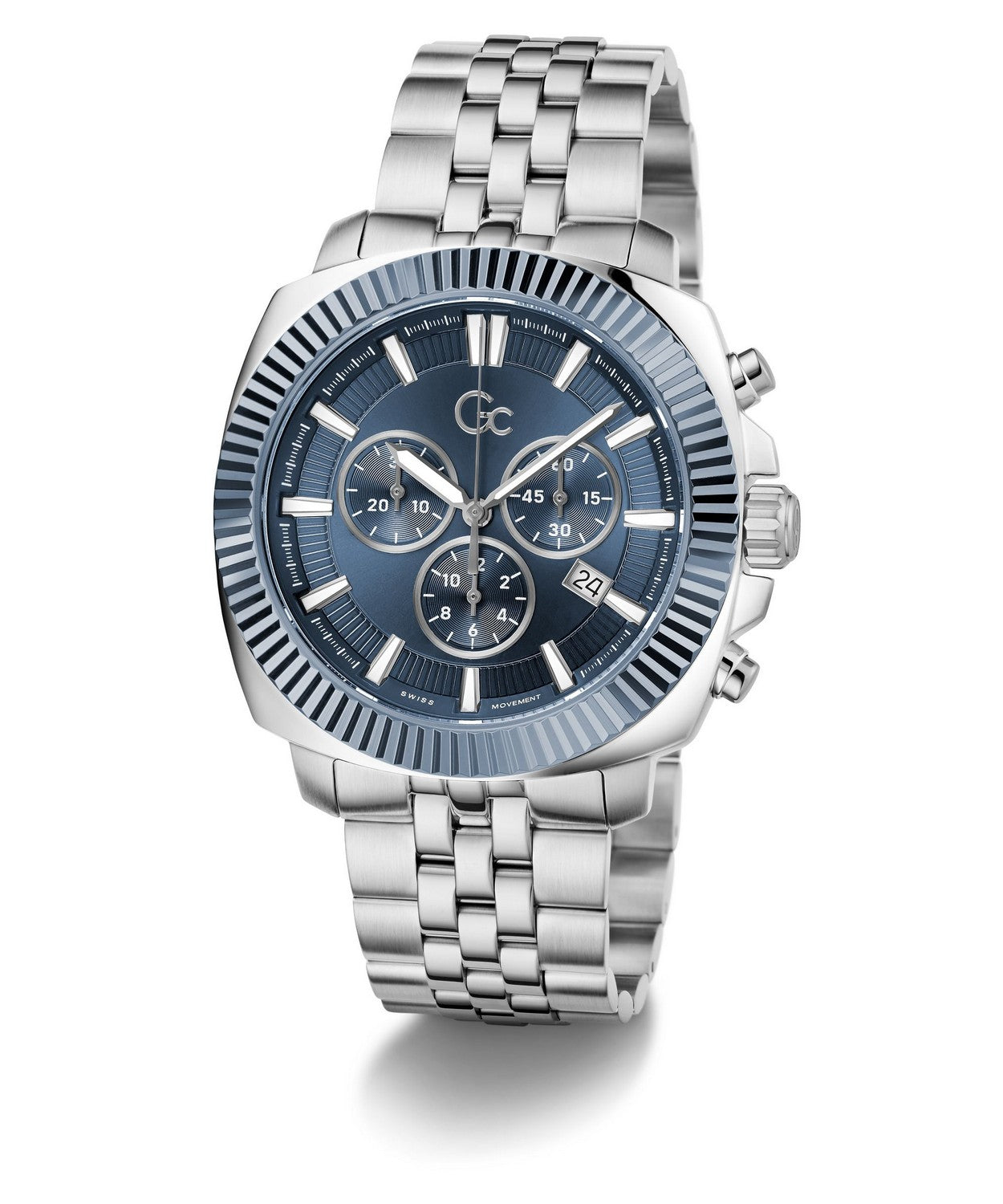 GC Dress Mens Silver & Blue Tone Watch Z46005G7MF