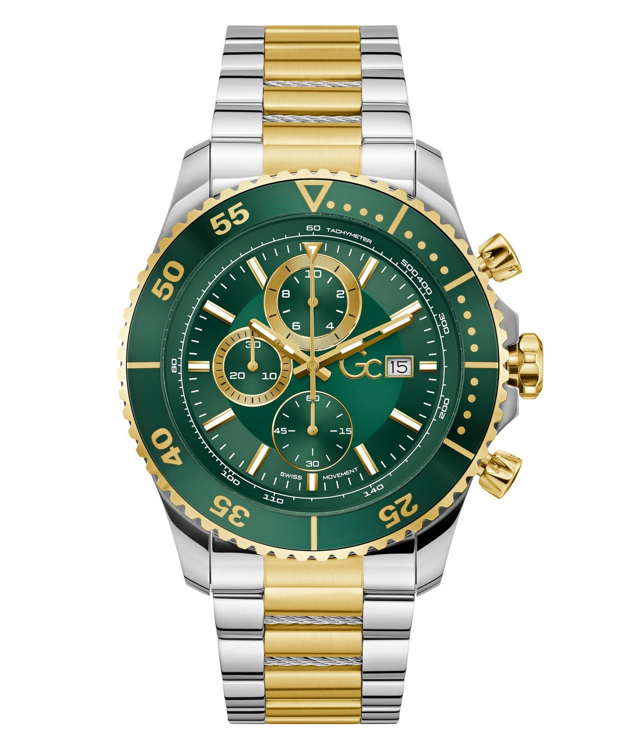 GC Sportchic Mens Silver & Yellow Gold Tone Watch Z51006G9