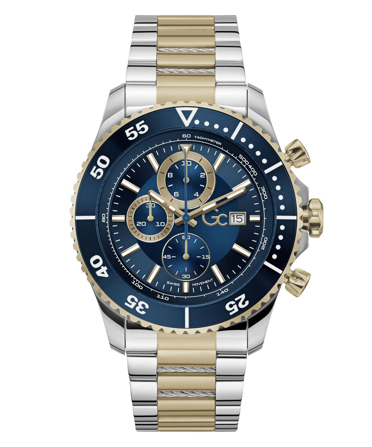 GC Sportchic Mens Silver & Yellow Gold Tone Watch Z51007G7