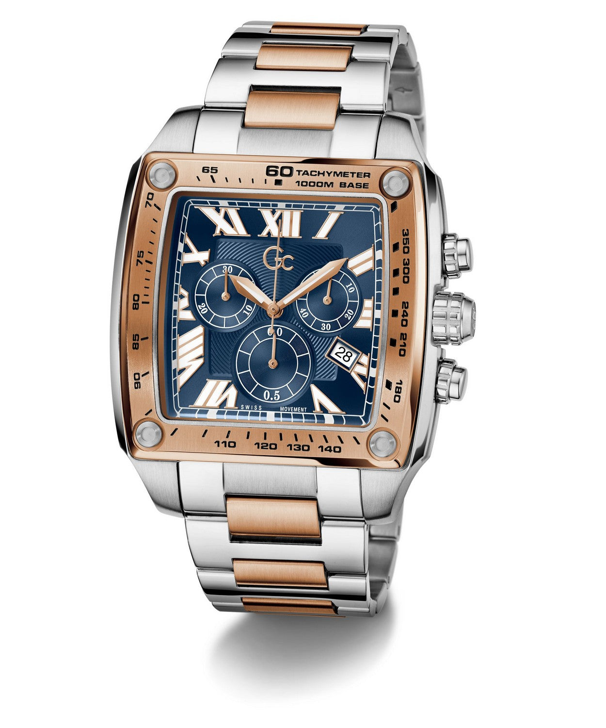 GC Sportchic Mens Silver & Rose Gold Tone Watch Z56004G7