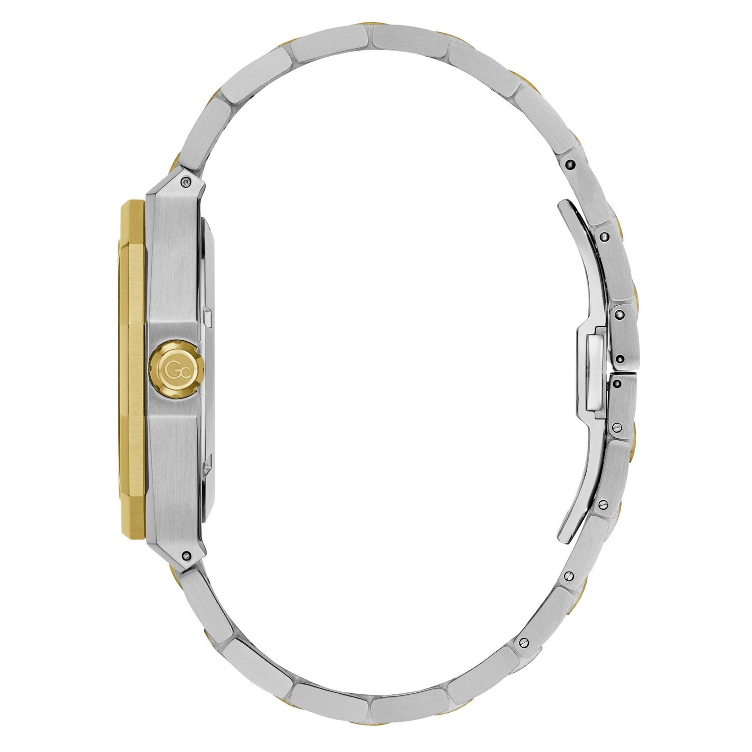 Gc Mens Prism Green Dial Two-Tone Silver Gold Stainless Steel Bracelet Watch Z89002G9