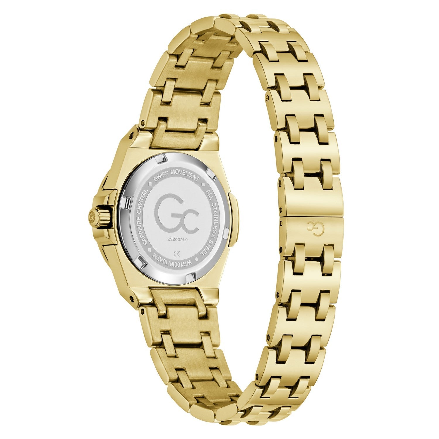 Gc Womens IdolChic Mini Green Mother of Pearl Dial Gold-Tone Stainless Steel Bracelet Watch Z92002L9