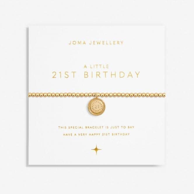 A Little 21st Birthday Gold Plated 17.5cm Stretch Bracelet 6988Joma Jewellery6988
