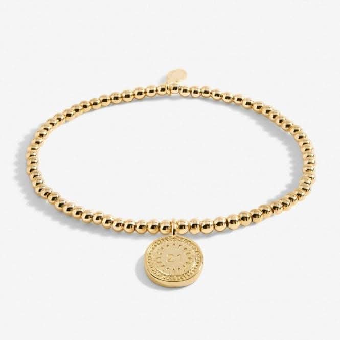 A Little 21st Birthday Gold Plated 17.5cm Stretch Bracelet 6988Joma Jewellery6988