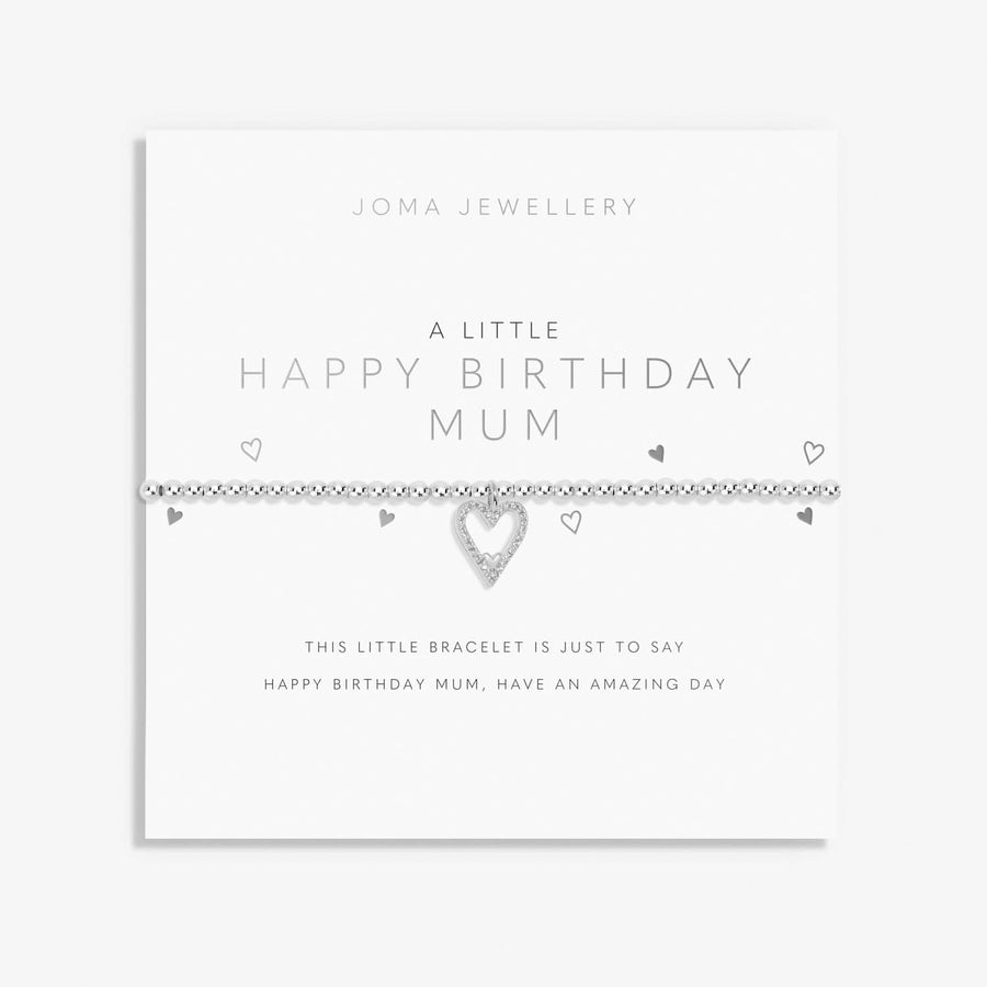 A Little Happy Birthday Mum Silver Plated Bracelet 7405