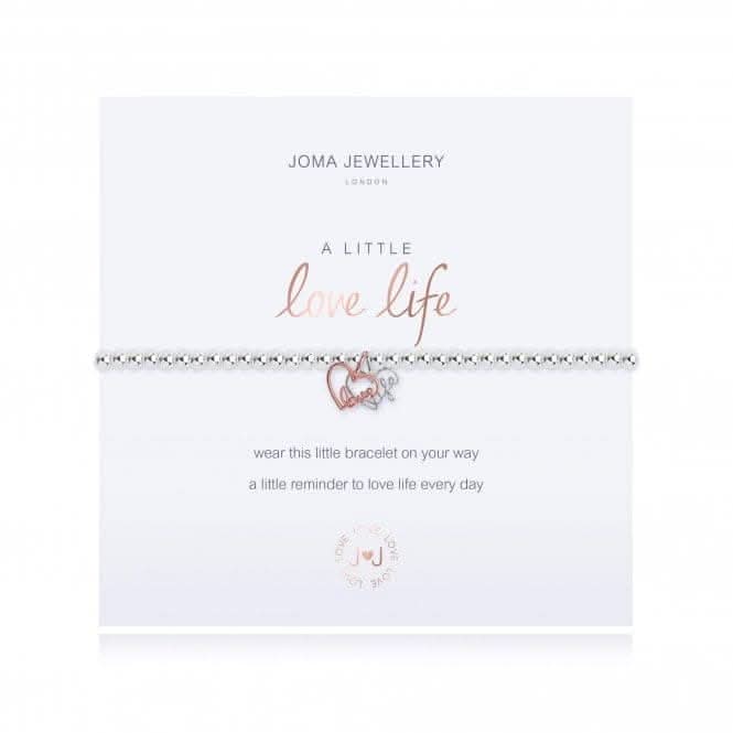 A Little Love Life Silver Rose Gold 17.5cm Stretch Bracelet 3207