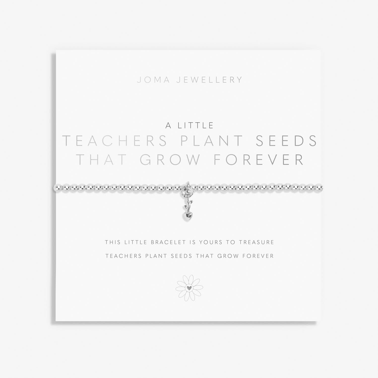 A Little Teachers Plant Seeds that Grow Forever Silver Plated Bracelet 8147Joma Jewellery8147