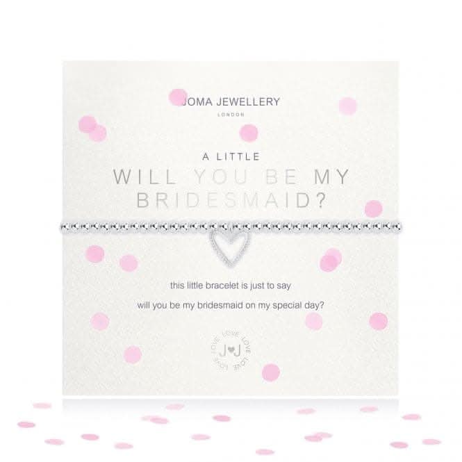 A Little Will You Be My Bridesmaid Silver 17.5cm Stretch Bracelet 3488