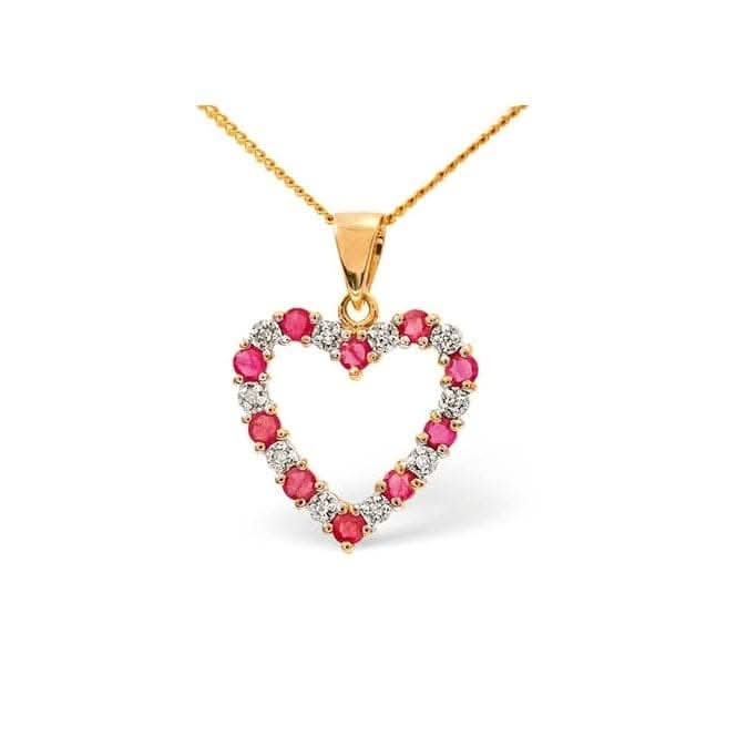 Acotis Diamonds 18K Gold 0.03ct Diamond 0.68ct Ruby Pendant P2403Acotis DiamondsP2403